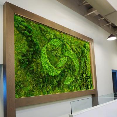 China Customized Colors Artificial Preserved Moss Wall Art For Bedroom Decoration Piece for sale