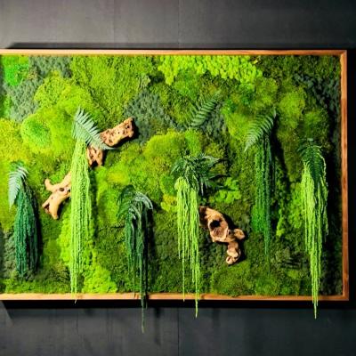 China Customized Logo Accepted Natural Preserved Moss Wall Panel Decor for Home Office for sale