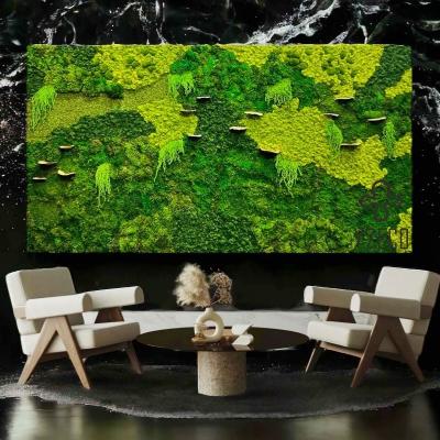 China Preserved 100% Natural Real Moss Wall Environmentally Friendly with Customized Logo for sale