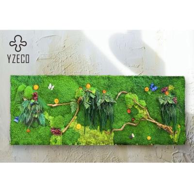 China Customized Colors Stabilized Natural Preserved Moss Panel for Office Decoration for sale