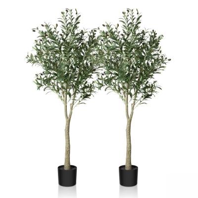 China Tejido Decoración interior Plástico Bonsai de hojas de seda Plantas de árbol Olivo artificial para el hogar en venta