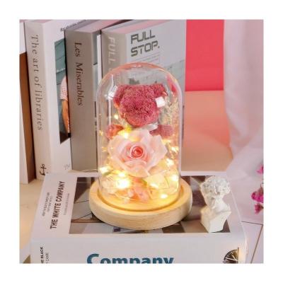 Κίνα Διακόσμηση γαμήλιου φεστιβάλ φώτα Led Moose Bear Rose Αιώνια ζωή λουλούδια γυάλινο κάλυμμα προς πώληση