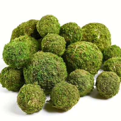 China Customized Logo Accepted Artificial Green Moss Ceiling Ball For Indoor Fish Tank Decor for sale