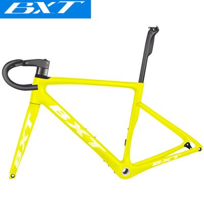 China Inner Cables T1000 Carbon Road Bike Frame 700C All Inner Flat Cable Disc Brake Mount Road Bicycle Frameset for sale