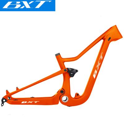 China Mountain Bikes 24er Plus Full Suspension Mountain Carbon Bike Frame XC Travel 90mm Carbon MTB Bicycle Frames for sale