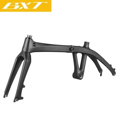 China EPS Technology Carbon Fiber Folding Bike Frame 20er Bicycle Frameset Disc Brake Foldable City Folding Bikes Cycle Small Size for sale