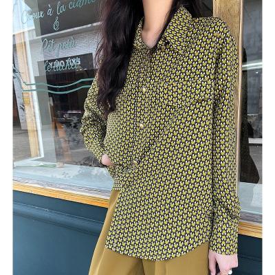 China Wholesale Luxury Hanna Fall High End Elegant Filipiniana Breathable Modern Blouse Office Ladies Print Chiffon Tops And Blouses Women for sale