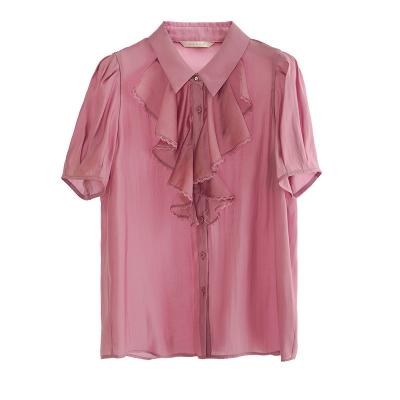 China Breathable Most Popular Breathable Washable Shirts For Women Casual Blouse Women's Chiffon Blouse for sale