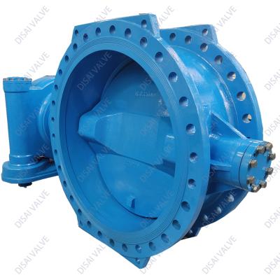 China General EN593 PN10/16/25/40 Double Eccentric Ductile Iron Double Flange Resilient-Seated Butterfly Valve for sale