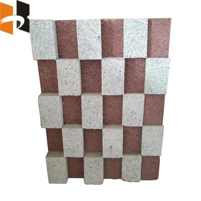 China Great Acoustic Performance With Innumerable Pores Soundproof Acoustic Woodchips Panels For Wall Ceiling for sale