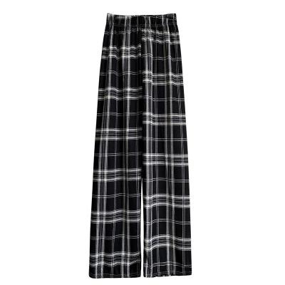 China 2021 Summer Fashion Hot Style Anti-pilling Lattice Casual Pants Women's Wide-Leg Pants for sale