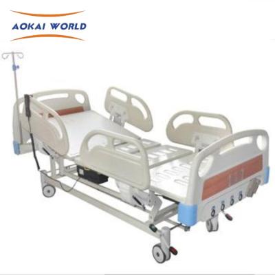 China Linak 5 Function Adjustable Electric Hospital Bed with Remote Control and Manual Cranks for sale