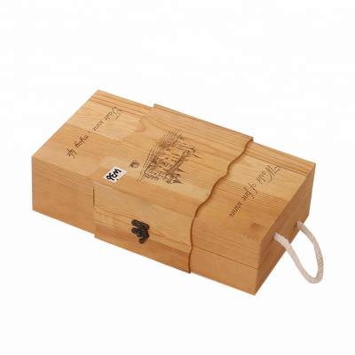 China Hot Europe Factory Wholesale Wine Bottle New Design Customized Premium Wooden Box New for sale