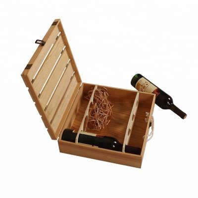 China Handmade Hot Wholesale Customized 4 Bottles Wooden Wine Box for sale