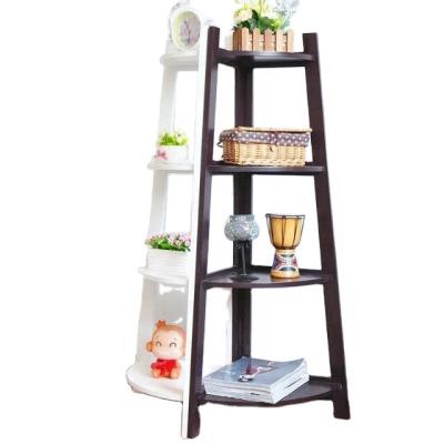 China Best Selling Multi-Function Environmentally Friendly Four Layer Flower Wooden Ladder Storage Shelf for sale