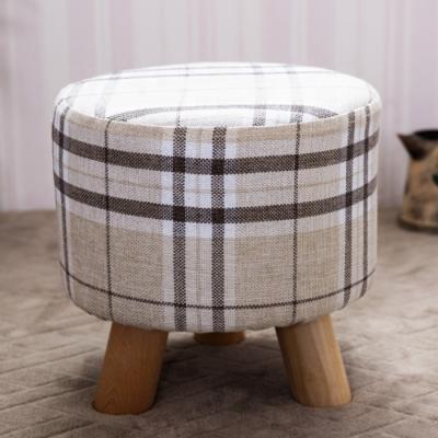 China Factory Hot Wholesale Eco-friendly Customized Wooden Stool Dismountable Wooden Ottoman Sofa Stool/Sofa Footrest With 3 Wooden Legs for sale