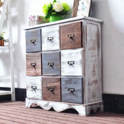 China (Other) wholesale warm adjustable antique finish wood cabinet with nine drawers for living room furniture sets for sale