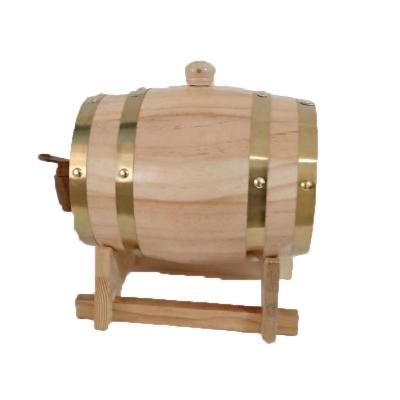 China Hot Wholesale Factory Eco-Friendly Cheap Food Grade High Quality Natural For Beer Whiskey Or Oak Or Pine Wooden Solid Wine Barrel With Tap for sale