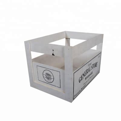 China Sustainable Factory Hot Wholesale Customized Wooden Crate For Wine Or Fruit Wooden Crate Storage for sale