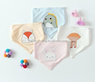 China Washable in Pure Adjustable Absorbent Newborn Baby Bibs Baby Stock Embroidery Cotton Drilling Bibs for sale