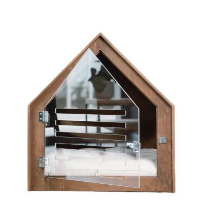 China Breathable Modern Dog And Cat House With Door Acrylic Wooden Crate Furniture Indoor Dog House for sale