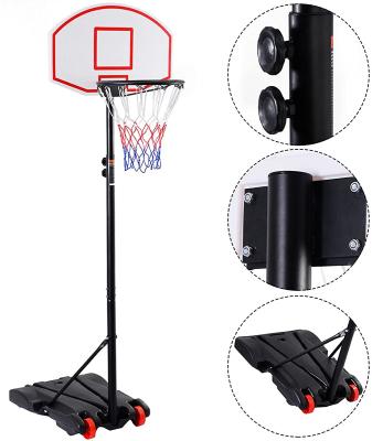 China Portable Outdoor Height Adjustable System Height Fiberglass Kids Basketball Hoop Stand for sale