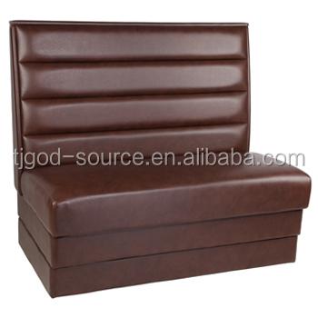 China Combination of Metal and Wood Restaurant Booth Leather Sofa for sale