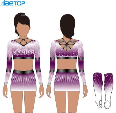 China 2022 Wholesale Breathable Hot Selling Cheerleading Uniform Set Sublimation Printing Competition Uniforms For Girls for sale