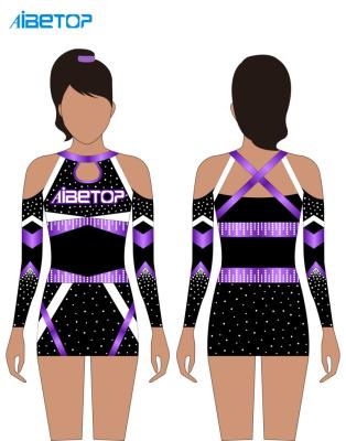 China 2022 Factory Supplier Breathable Cheerleading Uniform Sublimation Printing Dancewear For Girls for sale