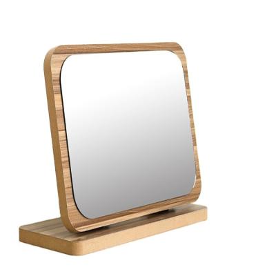 China Wooden Frame Stand Magnifying Double Side Magnifying Desktop Mirror for sale