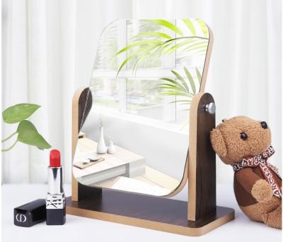 China Wooden Frame Stand Magnifying Double Side Magnifying Desktop Mirror for sale