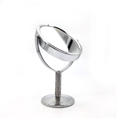 China 3 Inch Small Table Mirror Makeup Oval Desk Mirror Metal Desktop Metal for sale