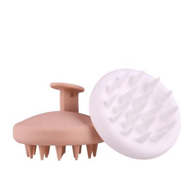 China Wholesale Wet Manual Head Scalp Massager Customized Logo Head Body Cute Small Pink Silicone Soft Scalp Round Hair Massage Shampoo Brush for sale