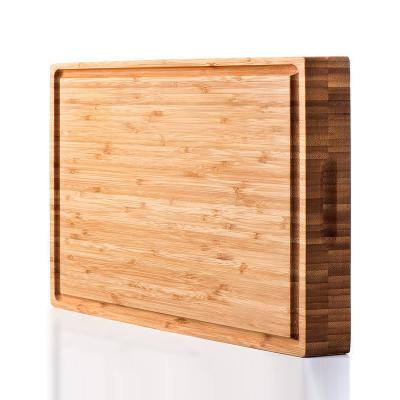 China Super Thick Material Bamboo Cutting Board In 2021 Amazon Sales Bowl Sustainable Design Real Drainage for sale