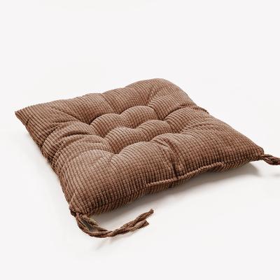 China Simple Vintage Brown Corduroy Velvet Massage Baby Kids Back Seat Comfy Chair Pads Cushion With Pillow Core for sale