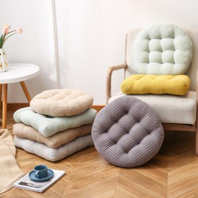 China 100% Sustainable Waffle Cotton Chair Pad Cushions Tie-backs Around Solid Color Meditation Floor Pillow For Yoga Living Room Sofa Balcony for sale