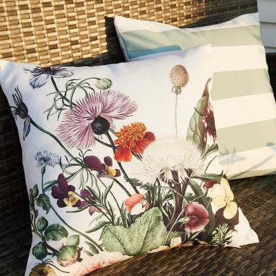 China Hot Custom Folded Outdoor Waterproof Floral Printed Tile Covers 18x18 Christmas Decorative Cushion For Chair Sofa Patio Garden for sale