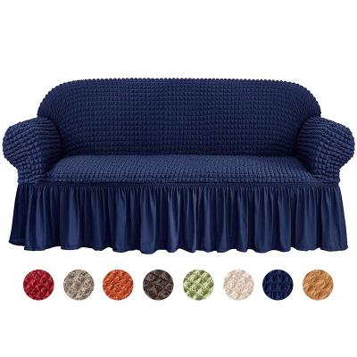 China Fastest Multi Color Fashion Polyester Jacquard Magic Design Single Slip Couch Sofa Cushion Cover for sale