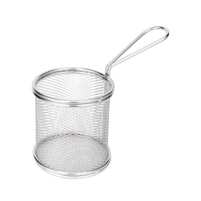 China Mini Round Stainless Steel French Fries Basket Best Viable Utensils for Fried Fish French Fries and More for sale