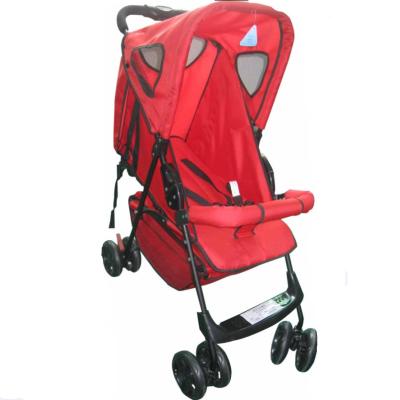 China Single handle Safety Red Baby Stroller Adjust With Three Position for sale