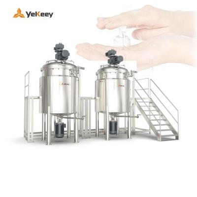 China 2500l Hand Mixer Hand Lotion Shampoo Electric Liquid Viscous Sanitizer Liquid Industrial Mixer Hand Gel Liquid Soap Making Machine for sale