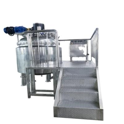 China Homogenizer Viscous Liquid Tank Mixing Cosmetic Cream Mixer Tank Heating Stainless Steel Lined Liquid Mixing Tank With Agitator Heater for sale