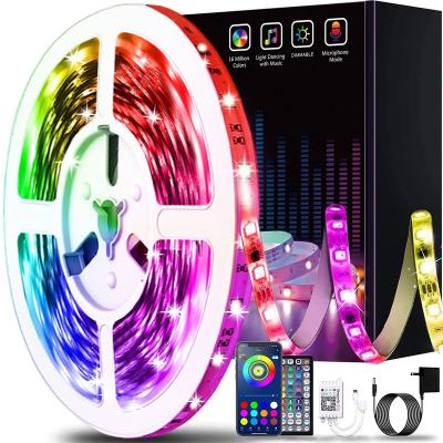 China RGB Color Changing 10m Wifi Smart LED Strip Music Sync Color Changing Lights Waterproof RGB USB Smart Strip Compatible with Alexa for sale