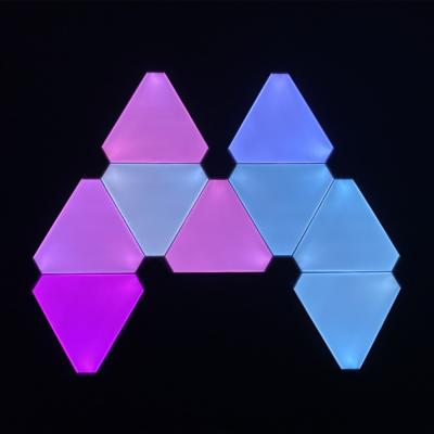 China Color Changing Creative DIY Lovers Geometry Assembly Triangle Led Panel Light Works With Alexa for sale