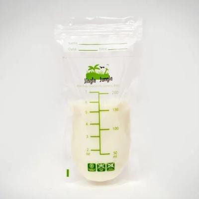 China Custom BPA Free Printing 200ML BPA Free Holder Cooling Disposable Breastmilk Storage Bags for sale