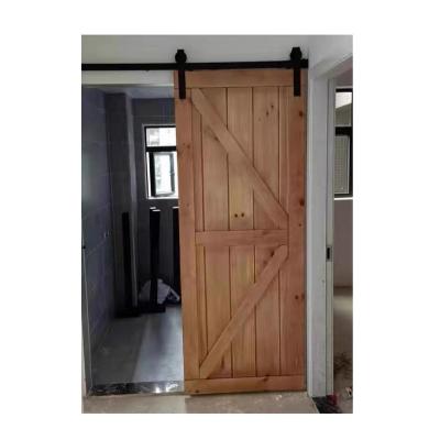 China China factory sale contemporary original color wood fiberboard sliding barn door kitchen hotel soundproof barn door for sale