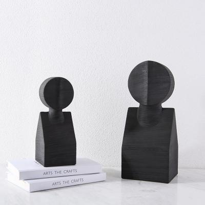 China Creative black home living room stocked decoration item open abstract sculpture luxury for sale