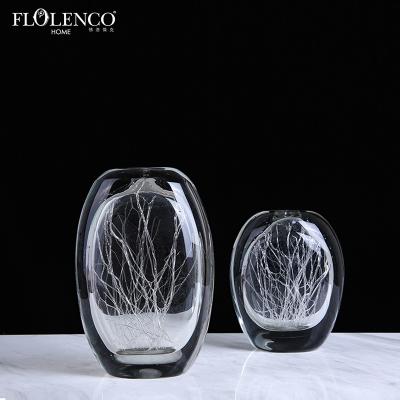 China Europe Contemporary Clear Murano Hand Craft Ornament Display Pieces Swollen Glass Gift For Home Decoration for sale