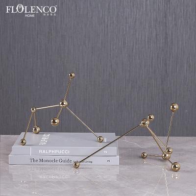 China Nordic point and line metal accessories minimalist popular interior home decoration living room gold decoration for sale