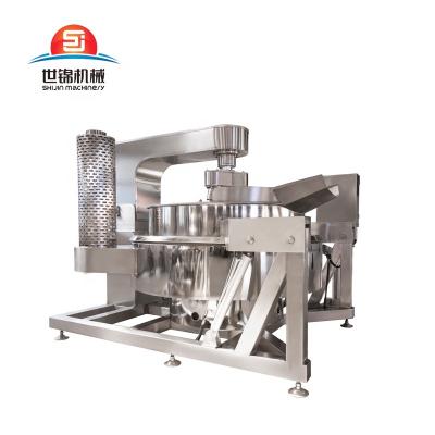 China Vegetable Processing Plant Industrial Automatic Planetary Gas Electric Tilting Food Cooking Blender Machine Sauce Lined Kettle Cooking Pot with Blender for sale